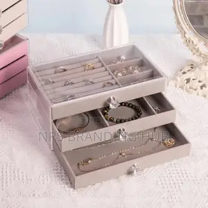 Acrylic Transparent Flannel Jewelery Storage Display Box (Stda