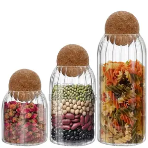 3pcs Glass Spice Jar With Bamboo Lid (Stda