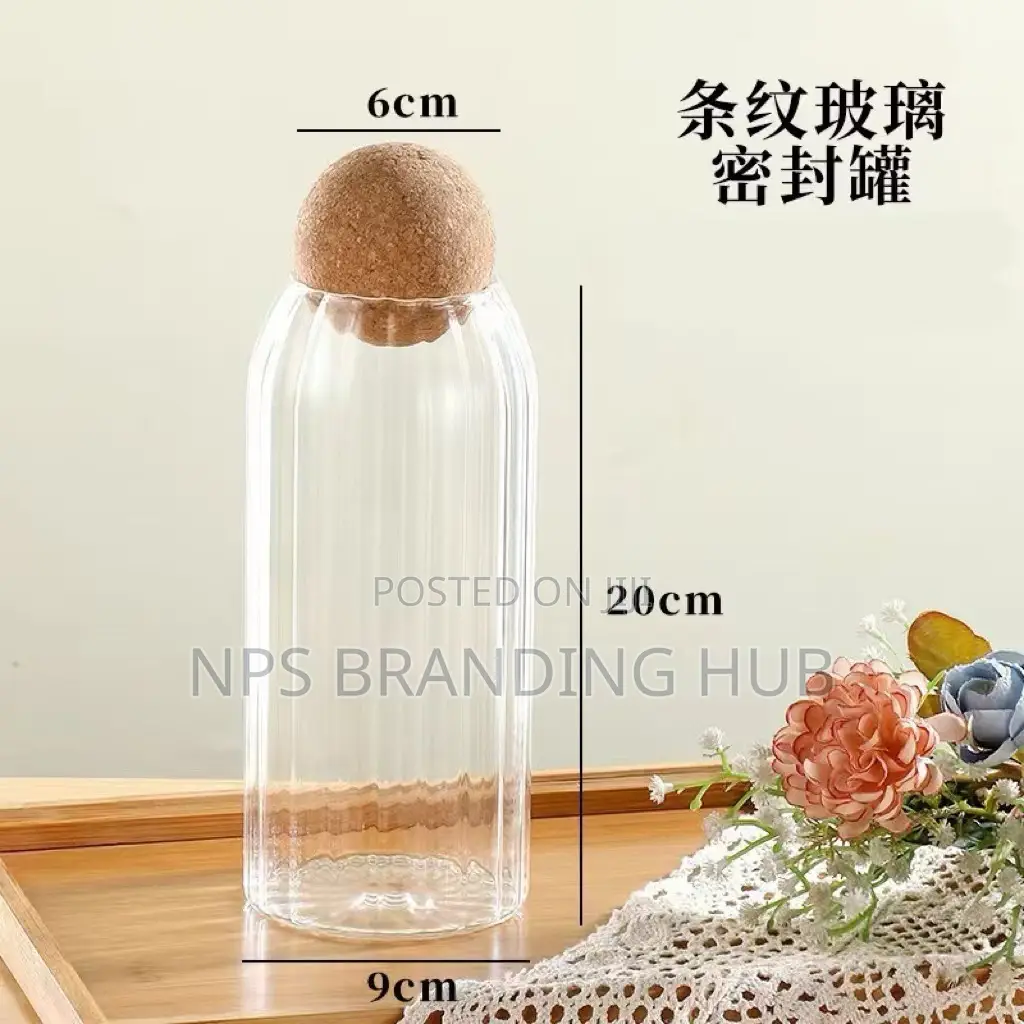 3pcs Glass Spice Jar With Bamboo Lid (Stda