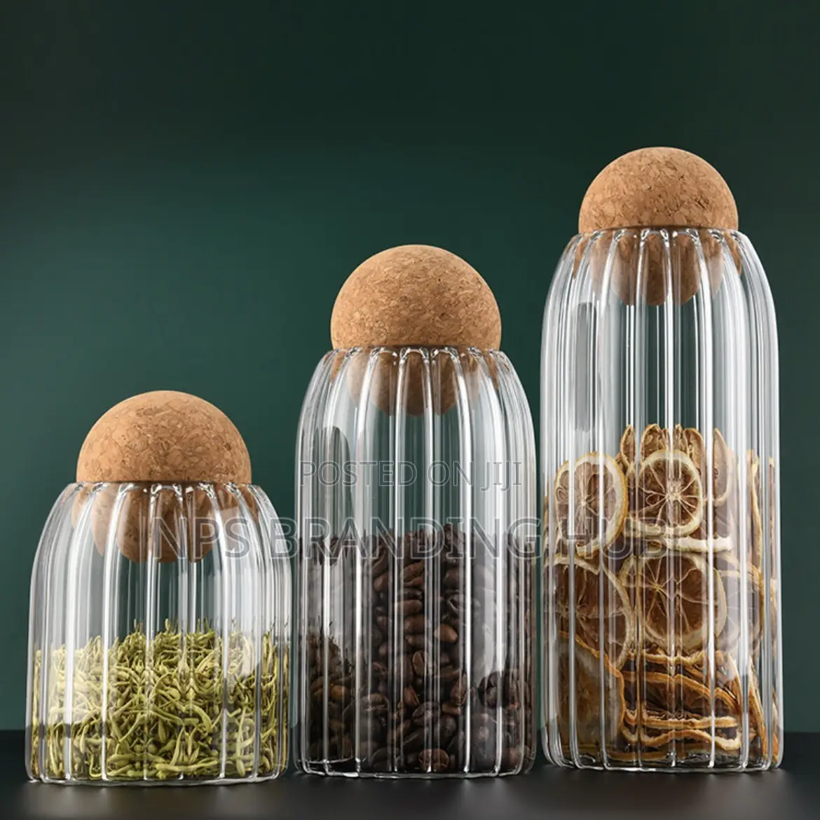 3pcs Glass Spice Jar With Bamboo Lid (Stda