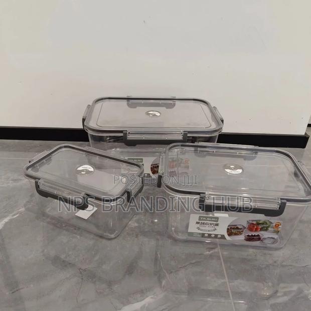 3 Pcs Large Rectangular Acrylic Lock Free Storage Containers(Stda - thumbnail 3