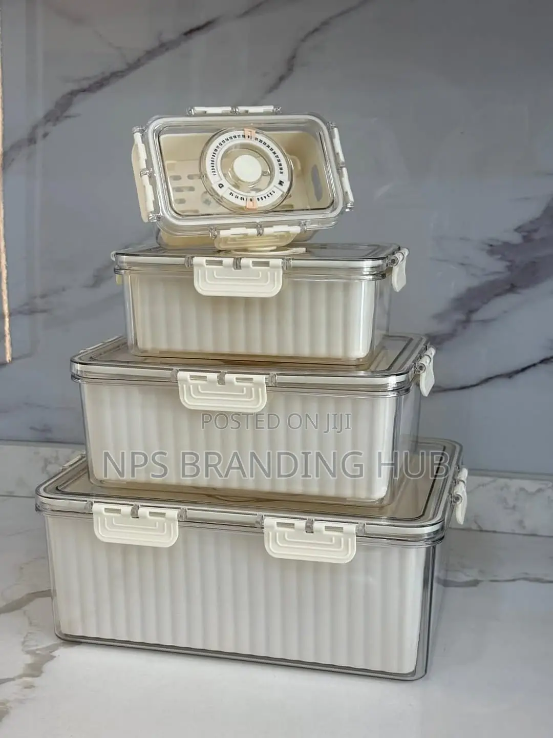 4 PCS Food Grade Fridge Storage Large Capacity Containers(Stda