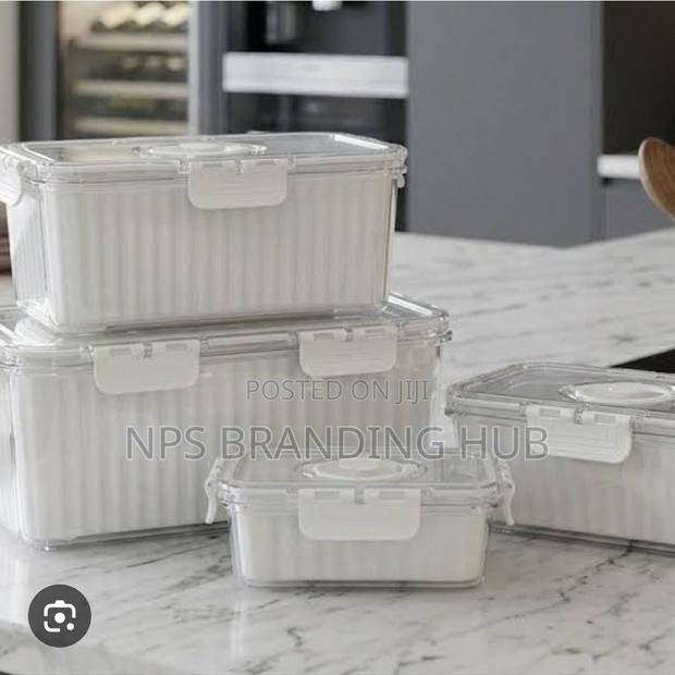 4 PCS Food Grade Fridge Storage Large Capacity Containers(Stda - thumbnail 3