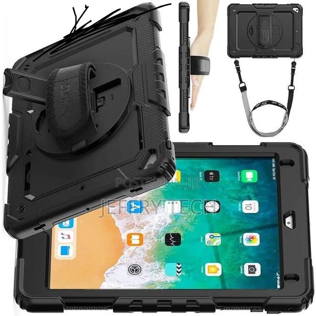 iPad 6th/5th Gen Case - Heavy Duty, Black, 360 Rotate Stand, Screen Pr - thumbnail 2