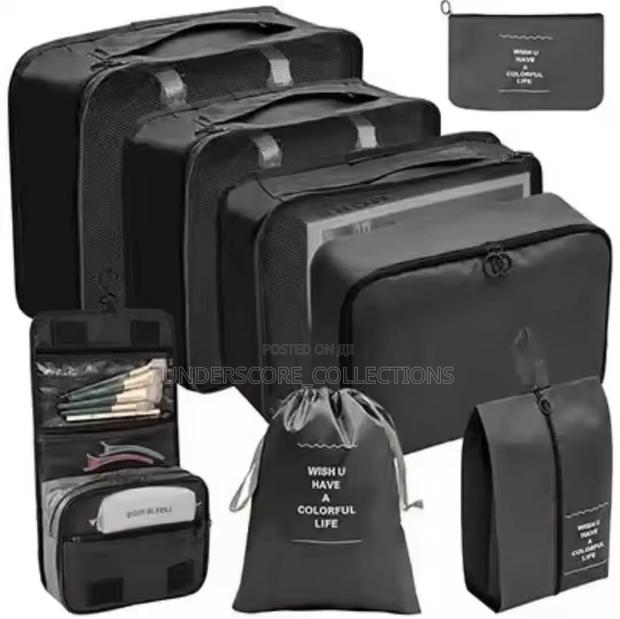 8pc Quality Bag Suitcase Storage Multifunction Bag Kit Organizer - thumbnail 2