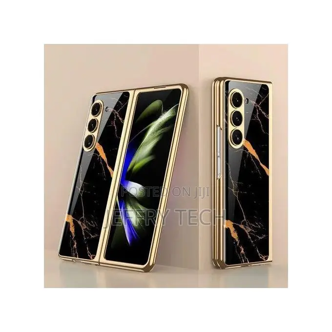 Marble-Luxury Black Gold Cover for Samsung Galaxy Z Fold7-Stylish Sh
