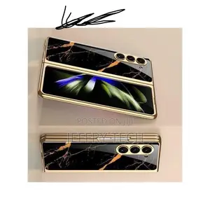 Marble-Luxury Black Gold Cover for Samsung Galaxy Z Fold7-Stylish Sh