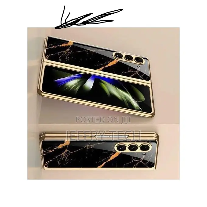 Marble-Luxury Black Gold Cover for Samsung Galaxy Z Fold7-Stylish Sh