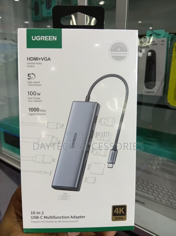 Ugreen Usb-C 10-in-1 Docking Station With Hdmi and Vga - Black