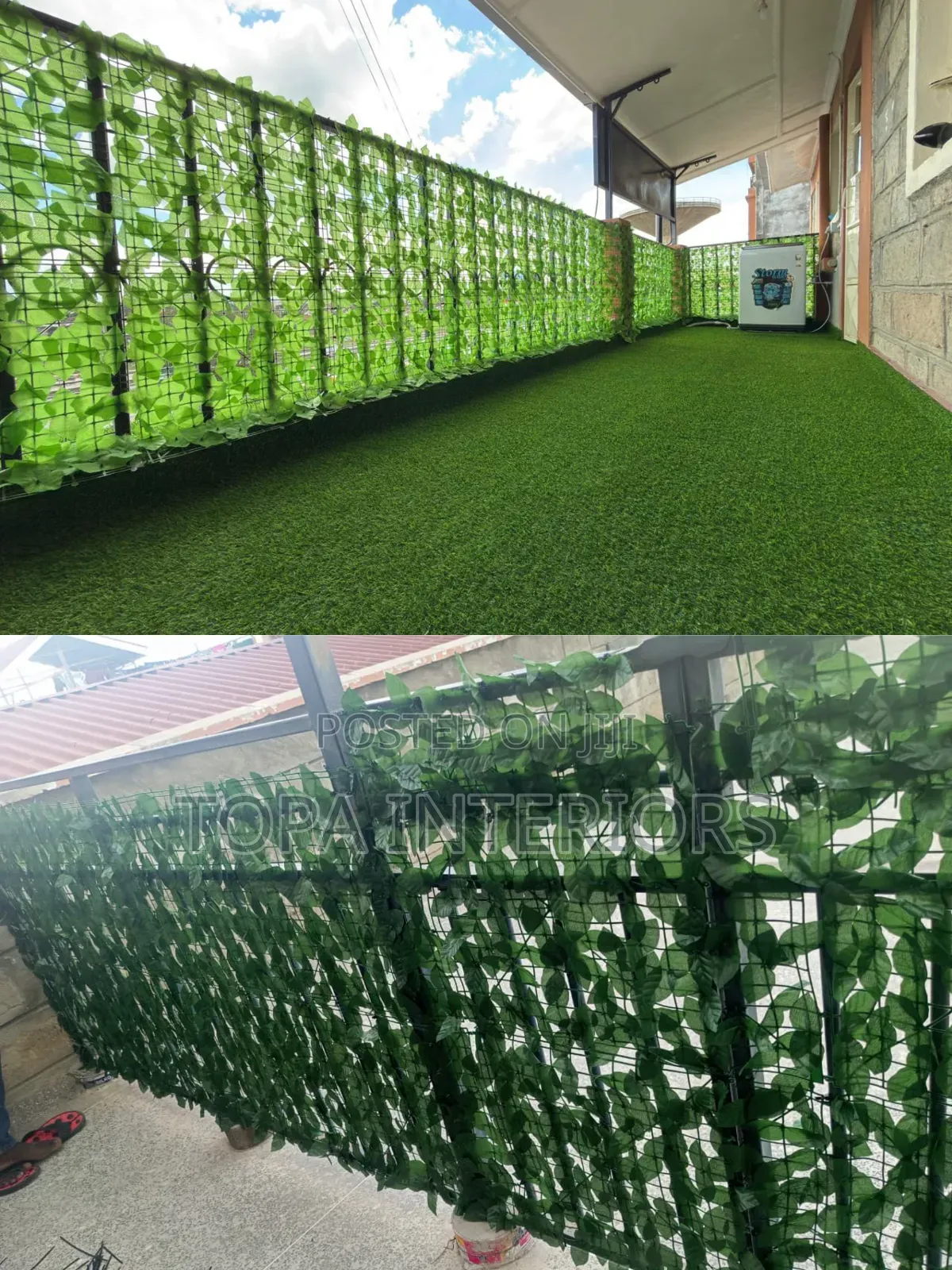 Green Artificial Flower Plants for Decorative Balcony Privacy Fence