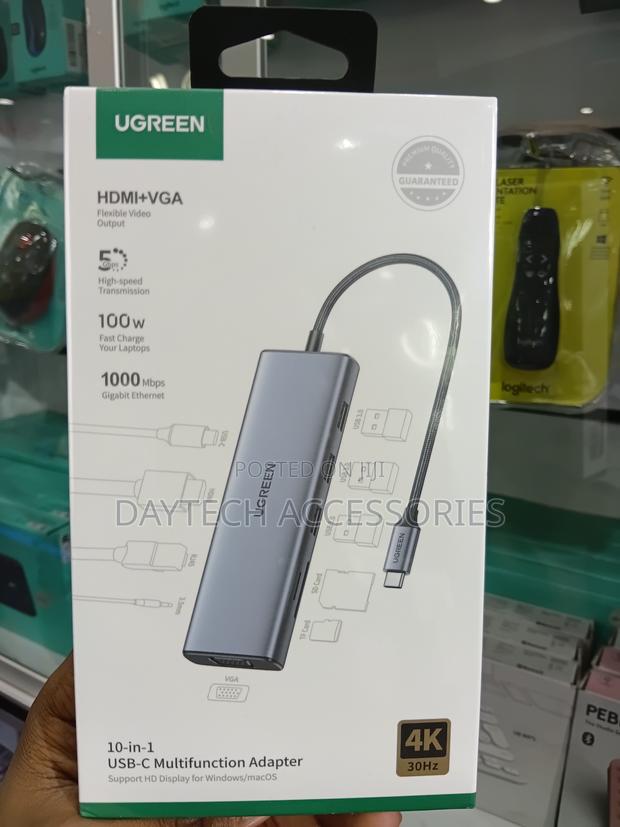 Ugreen Cm498 10-in-1 Usb-C Multifunction Hub Adapter - Grey