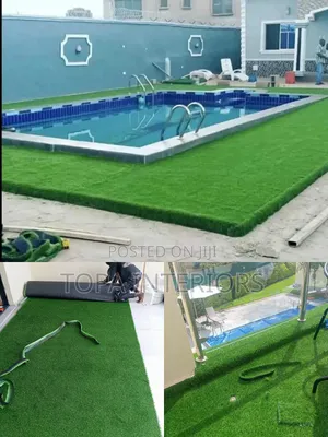 Synthetic Outdoor Swimming Pool Area Artificial Green Carpets