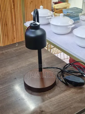 Electric Candle Warmer Lamp With Wooden Base – Black - Av