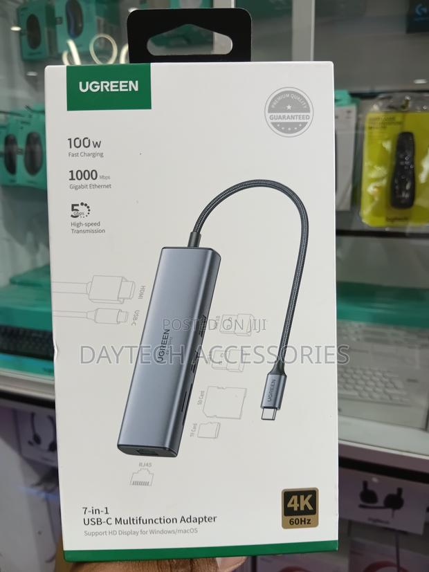 This Is a Ugreen 7-in-1 Usb-C Multifunction Adapter Model Cm512 - Grey - thumbnail 3