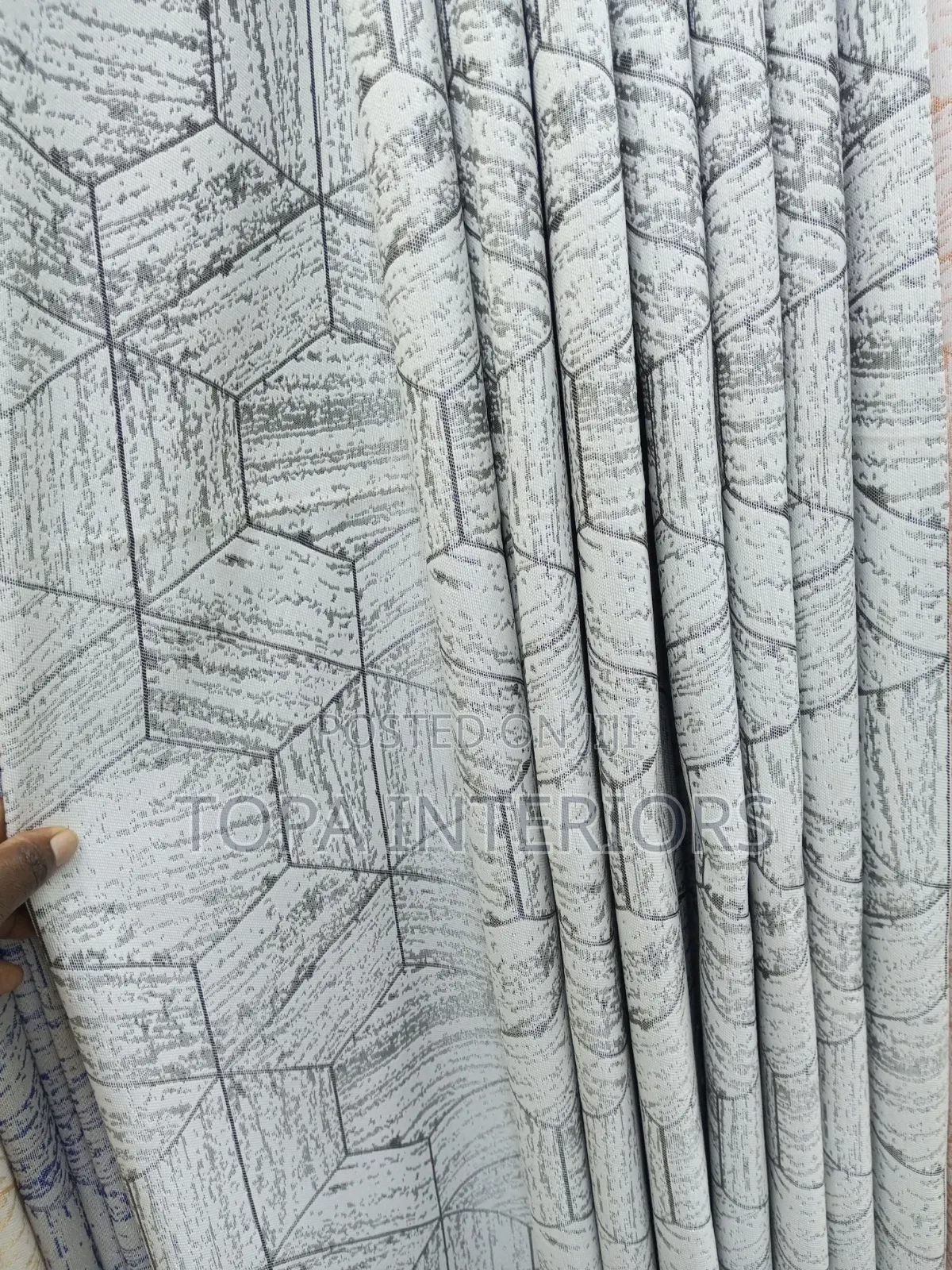 Hexagon Patterned Window Curtains for Living Room and Bedroom Privacy