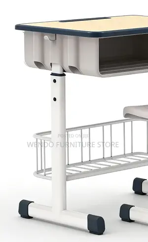 Home Desks; Adjustable Brown-Colored Kids Desk Chair Set