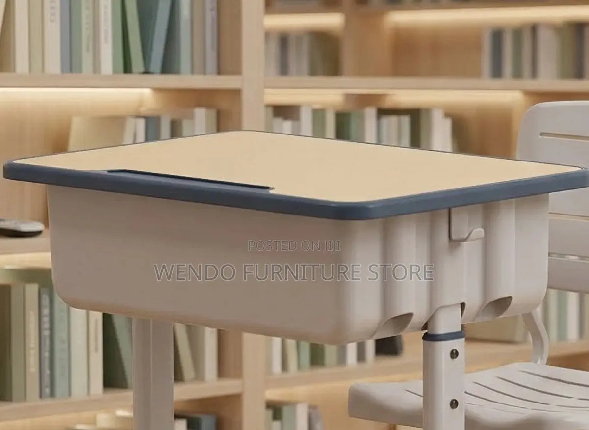 Home Desks; Adjustable Brown-Colored Kids Desk Chair Set