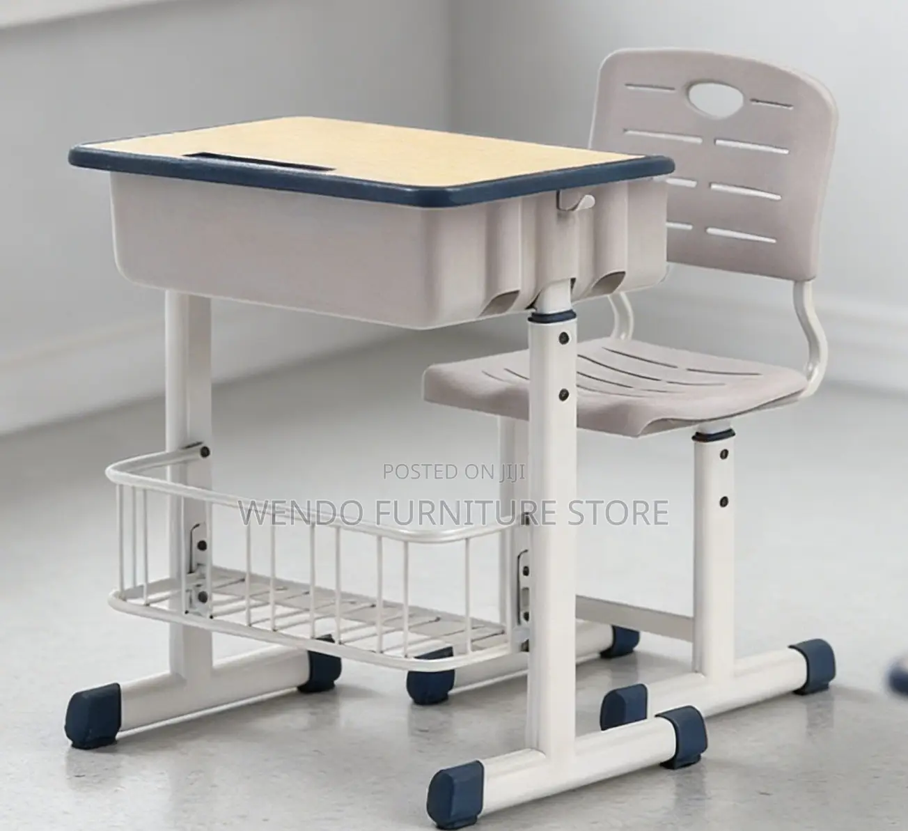Home Desks; Adjustable Brown-Colored Kids Desk Chair Set