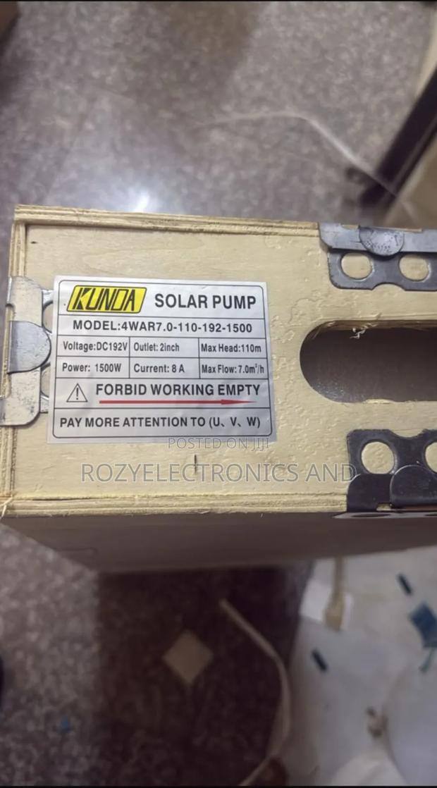 Kunda Submassible Solar Pump 110 M Head and 1500 Watts 2" Outlet