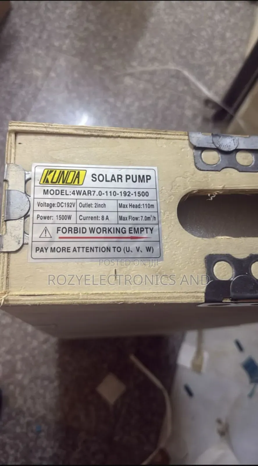 Kunda Submassible Solar Pump 110 M Head and 1500 Watts 2" Outlet