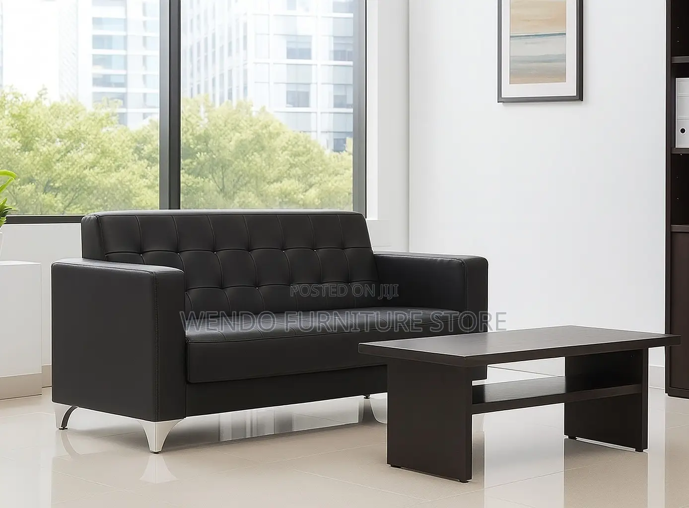 Sofas; Three Seaters Leather Offices Staff Sofa Set