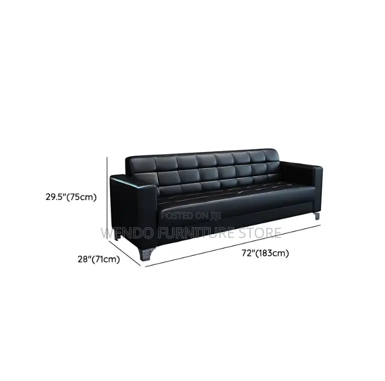 Sofas; Three Seaters Leather Offices Staff Sofa Set