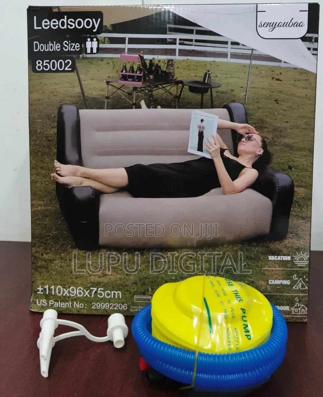 Leedsooy Size 110*96*75cm Inflatable Sofa Manual Pump