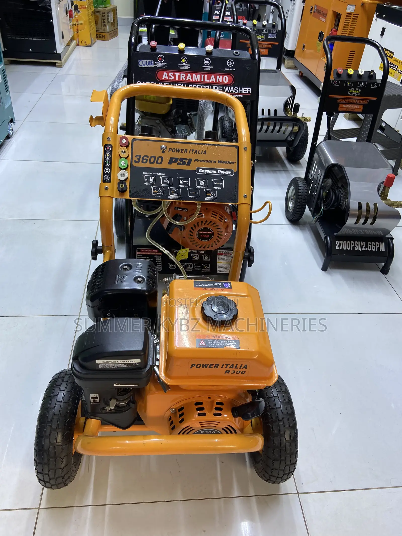 Yellow Power Italia Gasoline Pressure Washer 3600 Psi