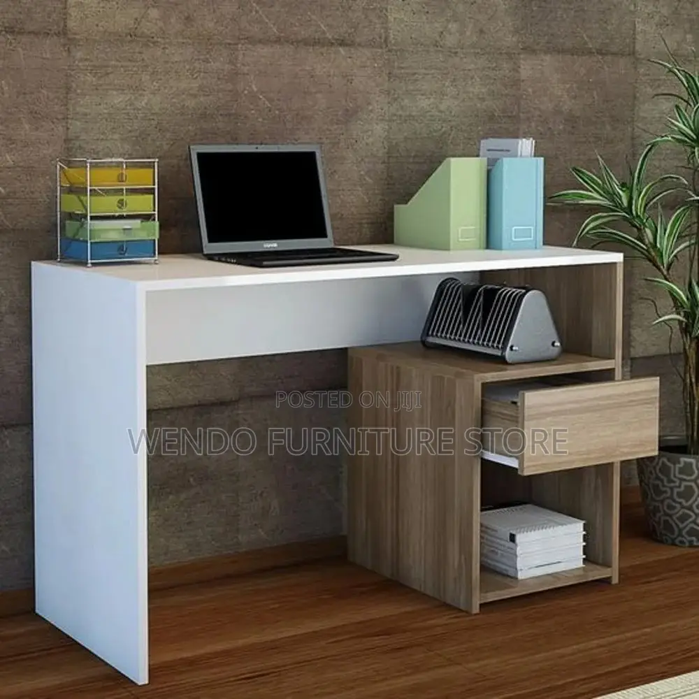 Office Desk; 1200mm Home Offie White Top Paperwork Table