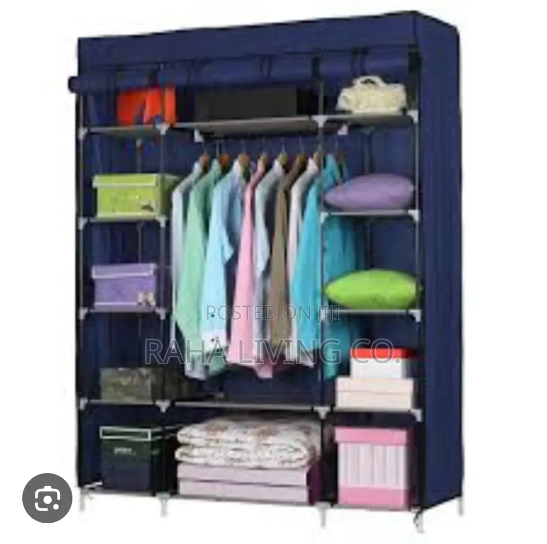 3 Column Portable Metallic Wardrobe | 5 Colours