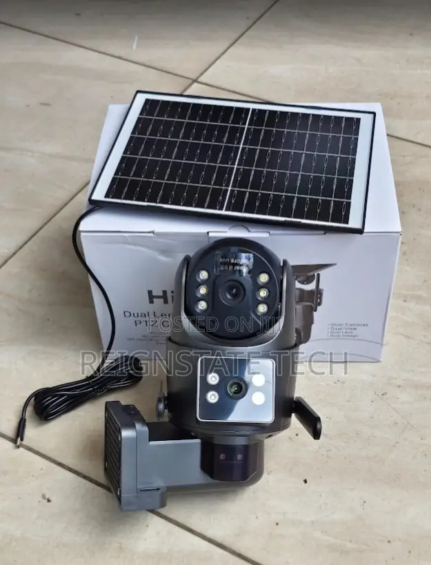 Ubox Wifi Dual Lens Solar Powered PTZ Camera With Solar Panel 4mp