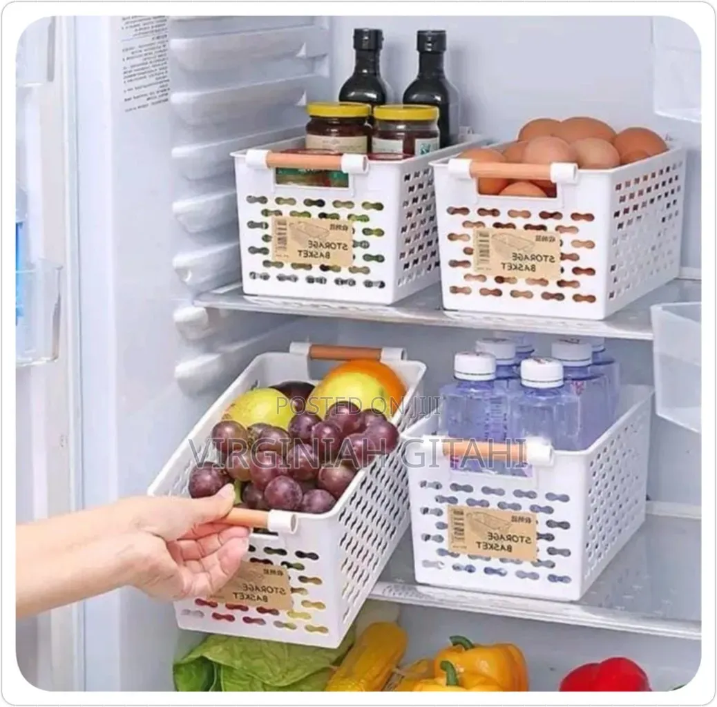 Black White Plastic Storage Baskets