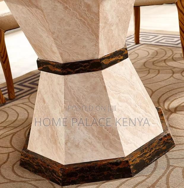 Dining Set: 6 Seater Round Dining Table With Sintered Stone Marble Top - thumbnail 4