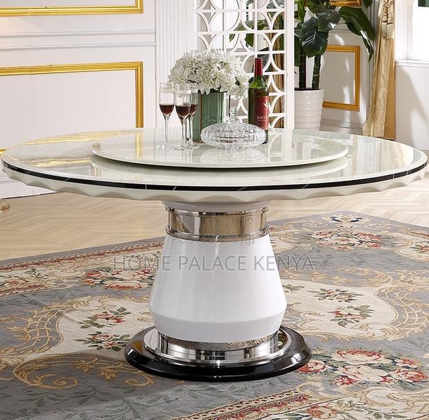 Dining Set: 6 Seater Round Dining Table With Sintered Stone Marble Top - thumbnail 6