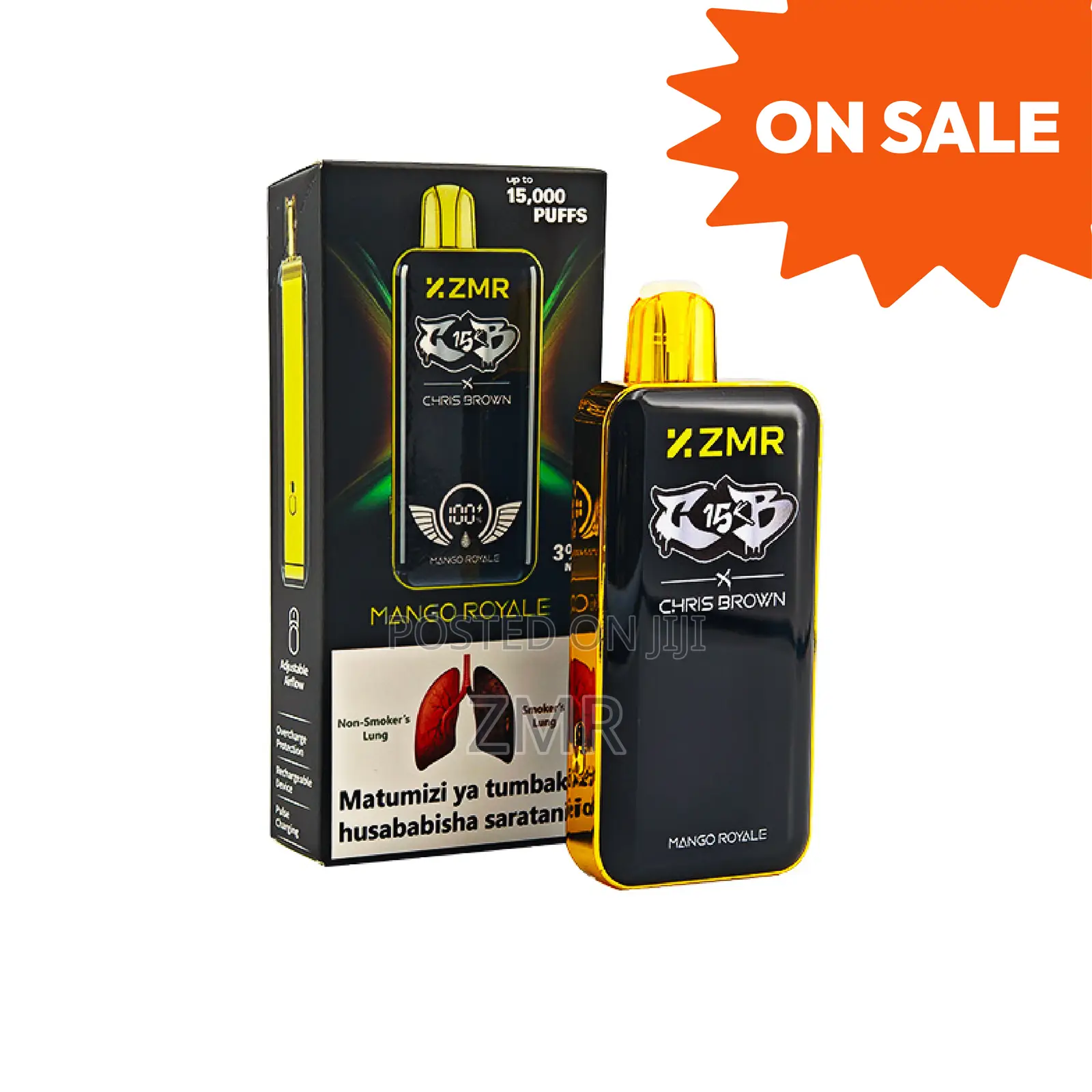 ZMR 15000puffs Mango Royale Chargable E-Cigarette Smart Battery