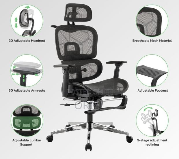 Office Chair : Black Orthopedic High-Back Mesh Chair - thumbnail 4