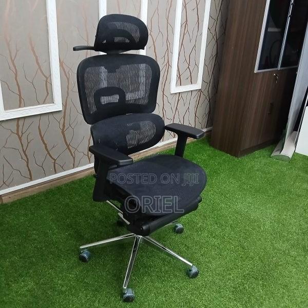 Office Chair : Black Orthopedic High-Back Mesh Chair - thumbnail 5