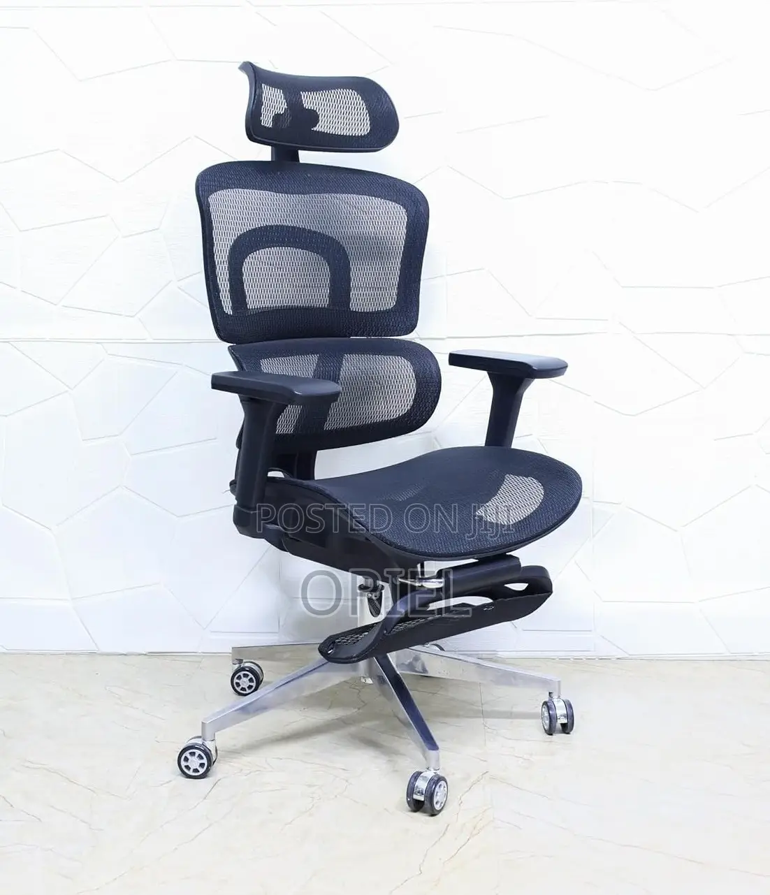 Office Chair : Black Orthopedic High-Back Mesh Chair