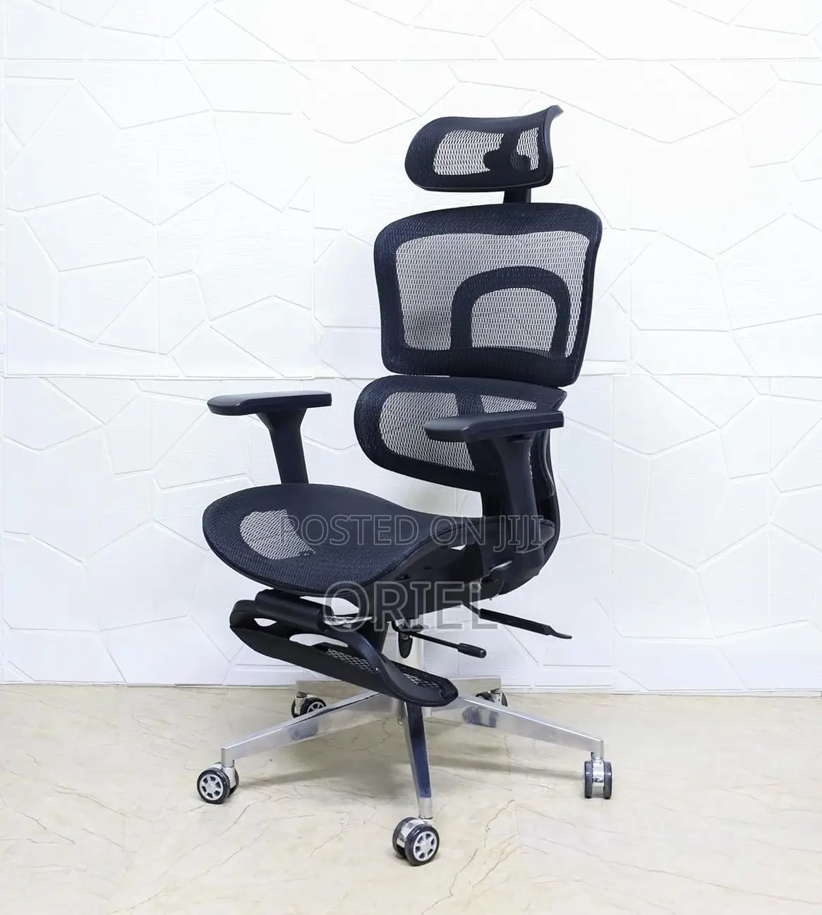 Office Chair : Black Orthopedic High-Back Mesh Chair