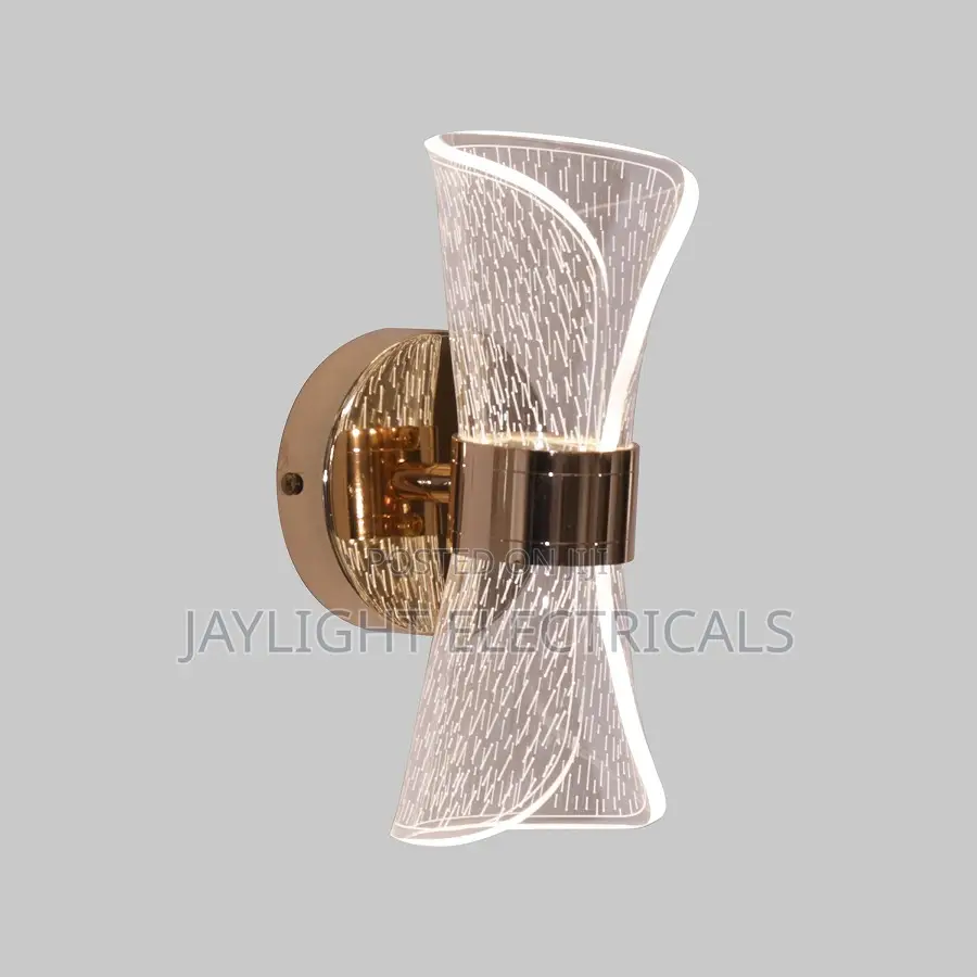Gold Stainless Steel Crystal Glass Bedside Wall Lamp for Living Room