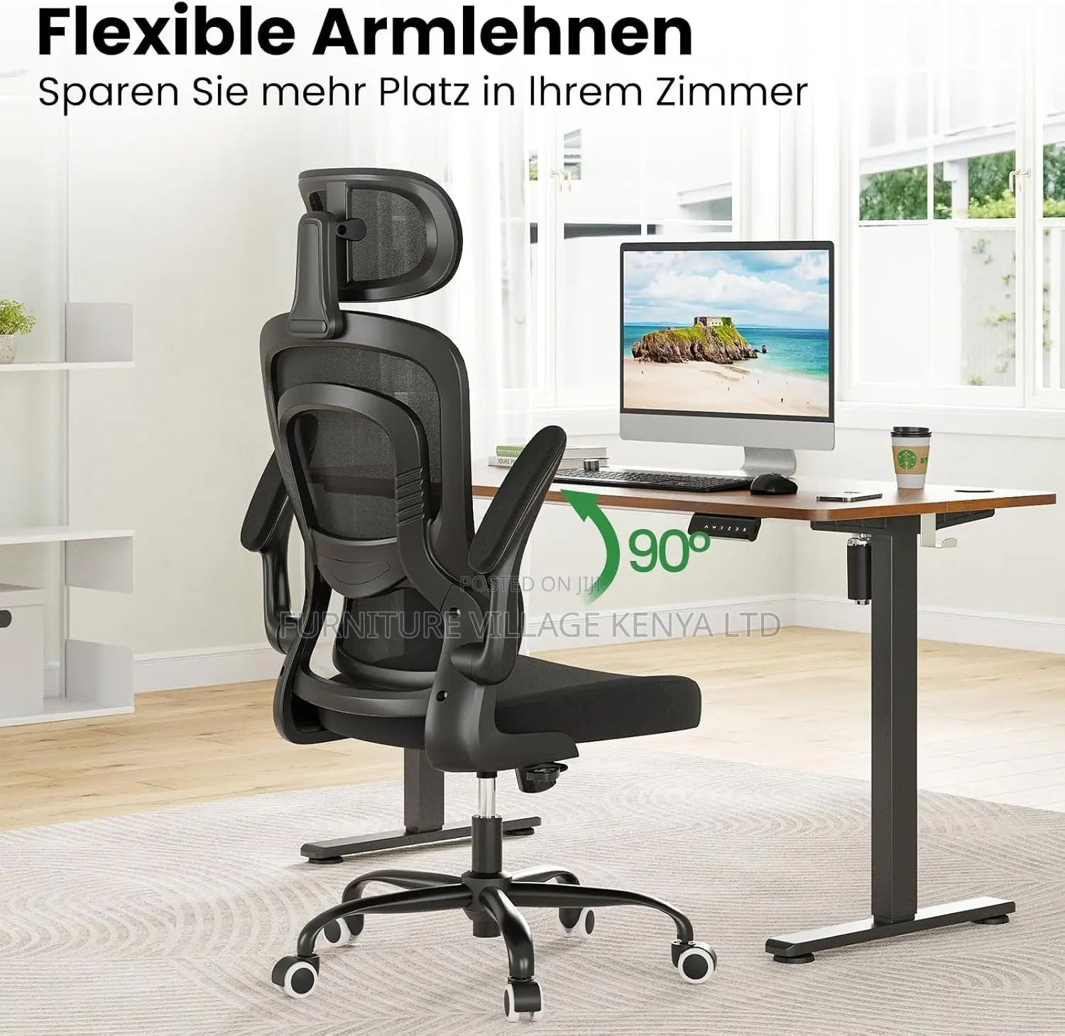 Office Seat With Flipping Arms