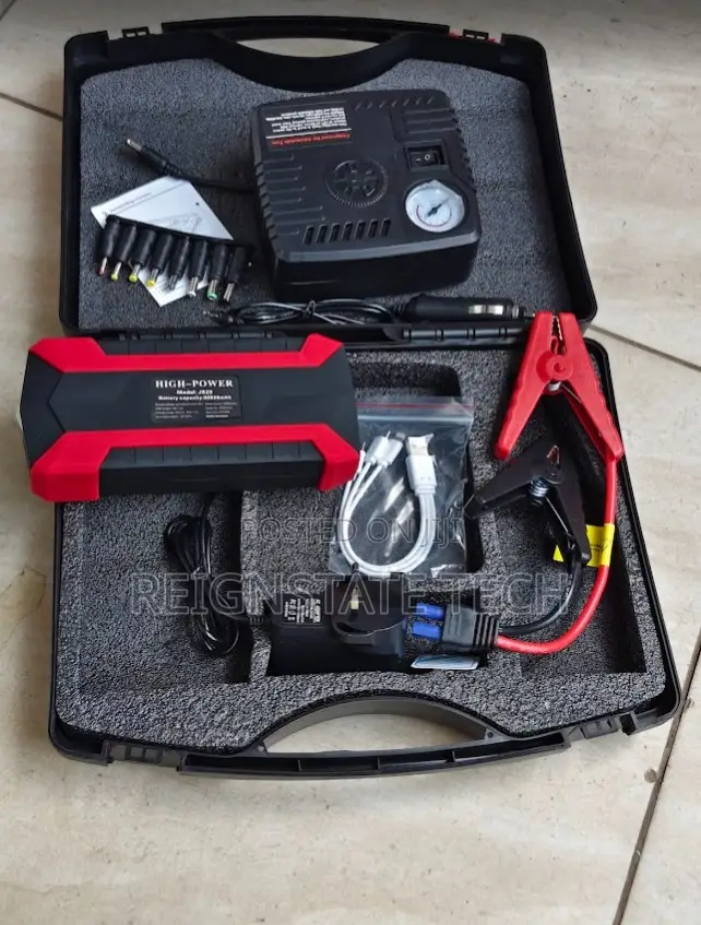 12v Portable Car Battery Jump Starter With Led Flashlight
