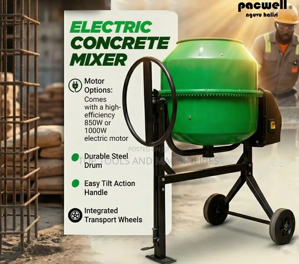 Portable Pacwell Heavy Duty 200 Litres Electric Concrete Mixer