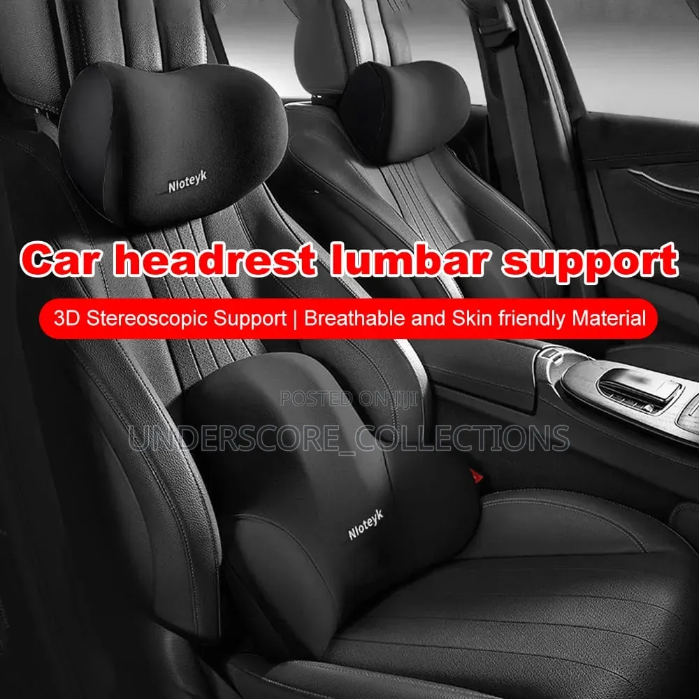 2ps Set Car Headrest and Backrest Lumbar Support