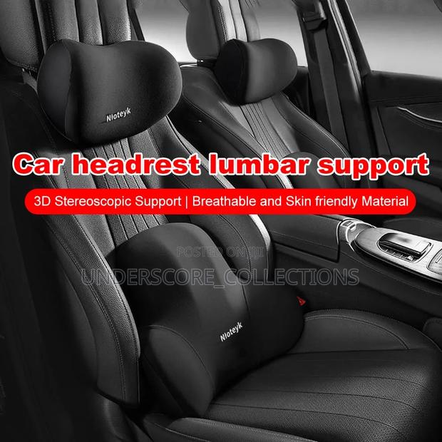 2ps Set Car Headrest and Backrest Lumbar Support - thumbnail 3