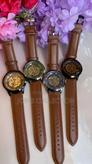 Automatic Fossil Skeleton Gents Leather Strap Watch