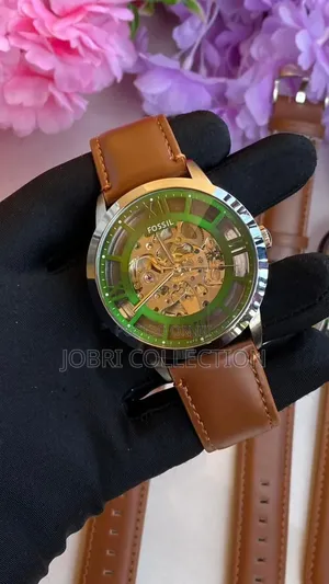Automatic Fossil Skeleton Gents Leather Strap Watch