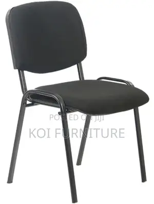 Office Chairs; Fabric Mid Back Office Visitors Black Chairs