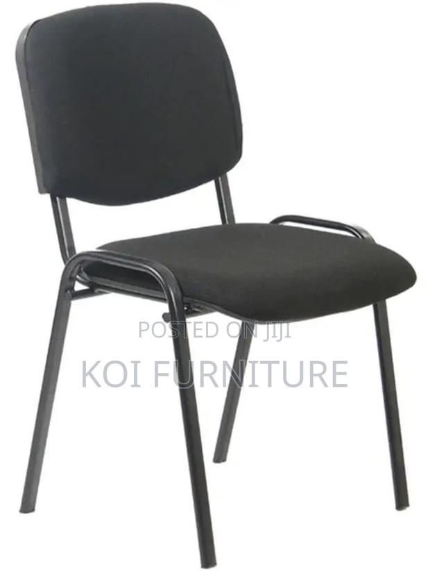 Office Chairs; Fabric Mid Back Office Visitors Black Chairs - thumbnail 3