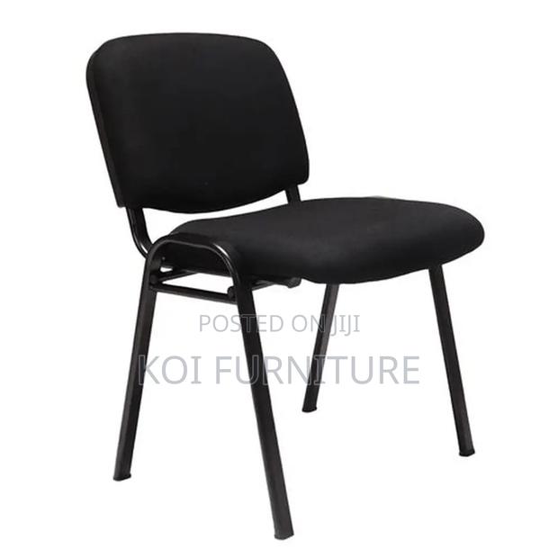 Office Chairs; Fabric Mid Back Office Visitors Black Chairs - thumbnail 4